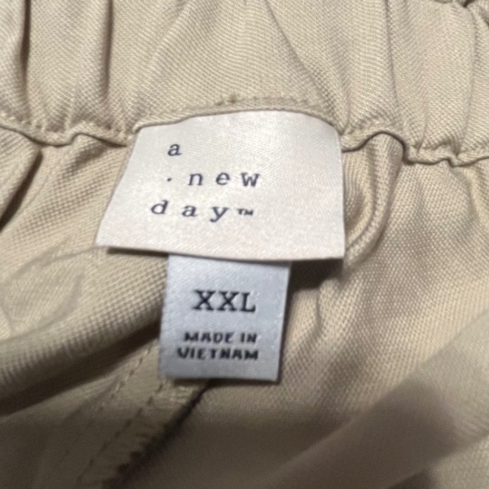A New Day Beige Paperbag Waist High Rise Straight Leg Pants XXL NWT - Picture 8 of 9